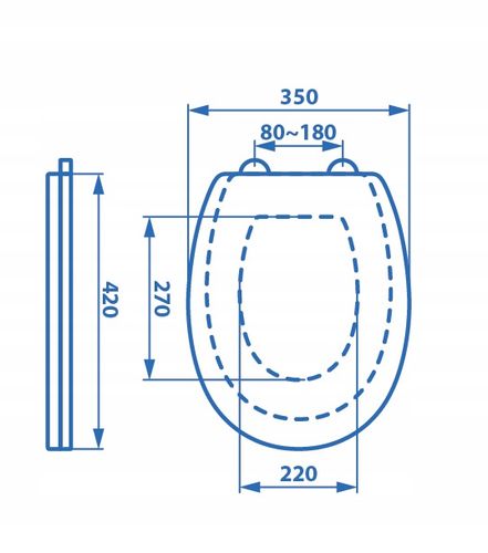 DESKA WC SEDESOWA WOLNOOPADAJĄCA TWARDY DUROPLAST UNIWERSALNA 35X42 ESTIVA na Arena.pl