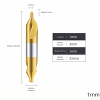 Nawiertak NWRc  DIN 333-A | nakiełek Rozmiar: 1mm - TiN