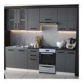 MEBLE KUCHENNE KUCHNIA ZESTAW SZAFKI MODUŁOWE BLAT JOLA 2,4M GRAFIT