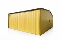 Garaż blaszany 6,5x6m – Dwustanowiskowy, Dach Dwuspadowy, Kolor Piaskowy