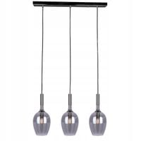 Lampa Wisząca LUGANO Czarna Szklana 60x15x100 cm 3xE14 40W Salon