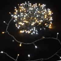 Lampki choinkowe 200 LED 10 m na 3 baterie AA z ciepłym i zimnym światłem dla wyjątkowego klimatu