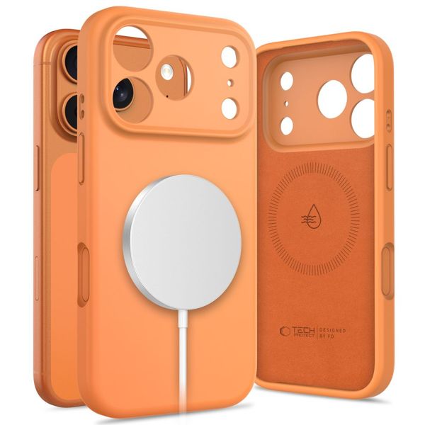 tech-protect silicone magsafe iphone 17 pro cosmic orange zdjęcie 1