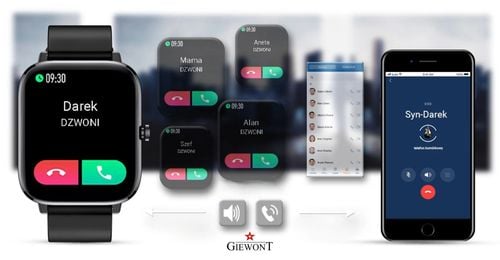 smartwatch giewont czarny gw230-2 na Arena.pl