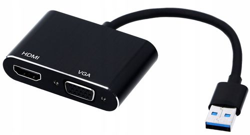 KONWERTER USB 3.0 do HDMI + VGA ADAPTER KARTA GRAFICZNA HUB PRZEJŚCIÓWKA na Arena.pl