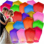 20x LAMPION SZCZĘŚCIA LATAJĄCY LAMPION ŻYCZEŃ ŚLUB PANIEŃSKI KOMUNIA WESELE