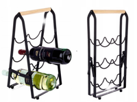 STOJAK NA WINO METALOWY CZARNY ALKOHOL REGAŁ SZAFKA PÓŁKA WINA 6 BUTELEK