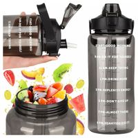 Butelka Bidon ze Słomką 2L na Wodę do Picia Motywacyjna z