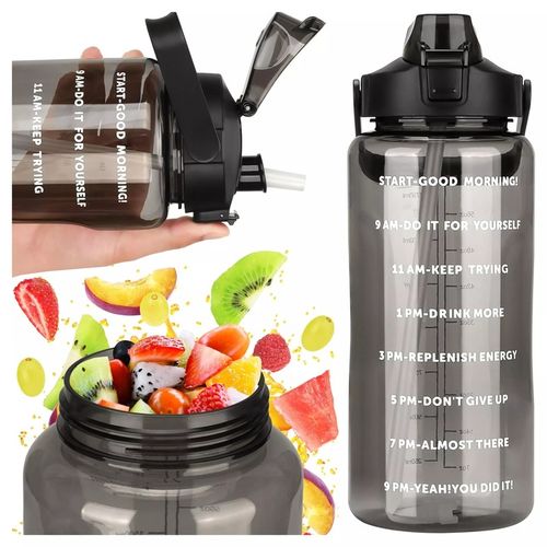 Butelka Bidon ze Słomką 2L na Wodę do Picia Motywacyjna z Przypomnieniem na Arena.pl