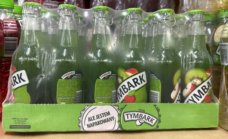 Tymbark napój jabłko-kiwi 250ml (butelka szklana) - karton zdjęcie 1