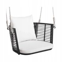 Wiszące krzesło ogrodowe rattanowe 180 kg białe