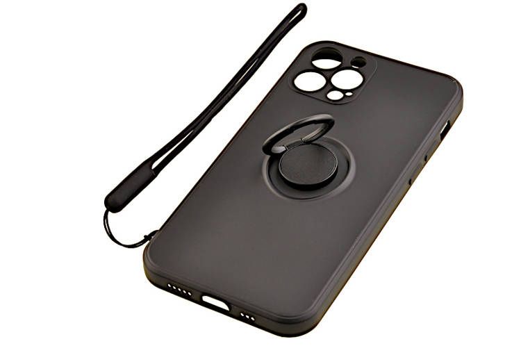 Etui Pastel Ring do Apple iPhone 12 Pro czarny zdjęcie 1