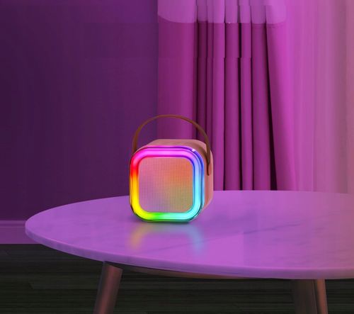 ZESTAW KARAOKE GŁOŚNIK BEZPRZEWODOWY DWA MIKROFONY BT KOLORY PRZENOŚNY RGB na Arena.pl