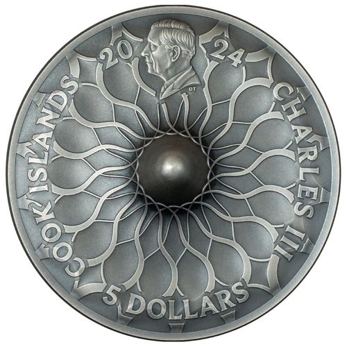 Cook Islands: Spinning Coin 1 uncja Srebra 2024 Antiqued Coin na Arena.pl
