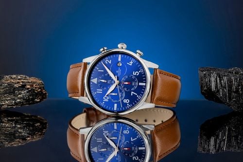 zegarek męski giewont chronograph sapphire brązowo niebieski gw5630-a6 na Arena.pl
