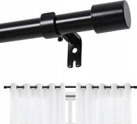 Joydeco drążek na zasłony regulowany 76-114 cm czarny dekoracyjny łazienka