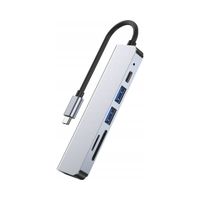 Adapter HUB laptop USB-A/USB-C/HDMI/SD/TF 6 W 1