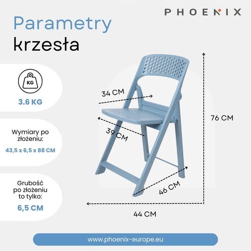 Phoenix Flap składane krzesło nowoczesny design PYTHON zielony na Arena.pl
