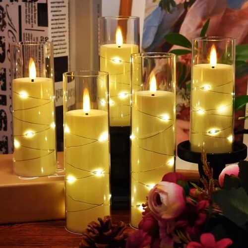 2 x Zestaw 3 ŚWIECA LED ELEKTRYCZNY WKŁAD DO ZNICZY Z BATERIAMI I DRUCIKIEM na Arena.pl