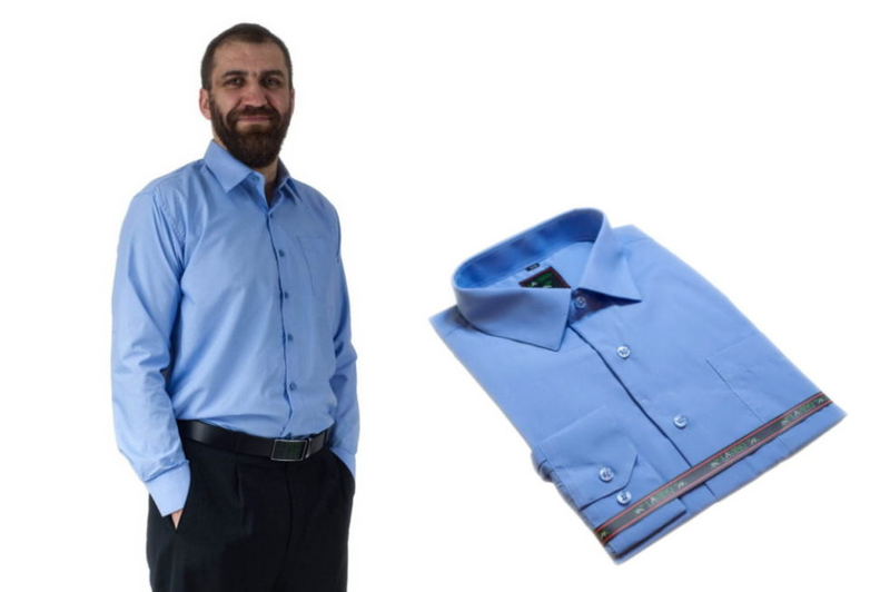 Wizytowa koszula męska niebieska indygo Laviino dl65 45/46 - 2XL/3XL zdjęcie 4