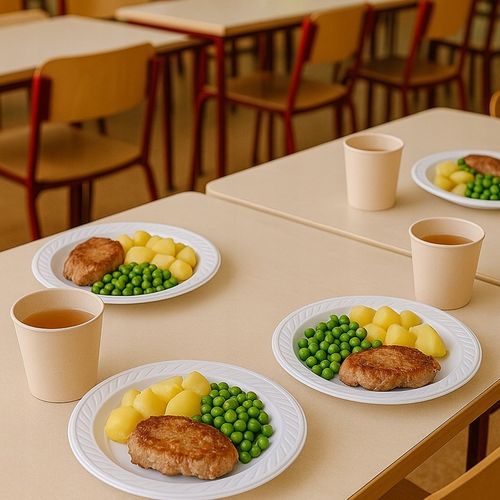 TALERZE TACKI PLASTIKOWE OBIADOWE BIAŁE 22 cm 100 sztuk na Arena.pl