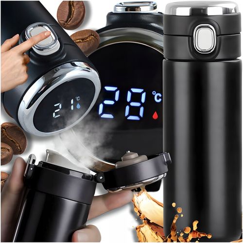 KUBEK TERMICZNY TERMOS Z USTNIKIEM NA KAWĘ HERBATĘ DO SAMOCHODU 420 ML LED na Arena.pl