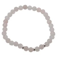 Bransoletka 19,5 cm - fasetowany Kwarc Różowy kulki i srebro