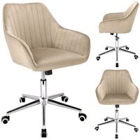 eleganckie krzesło corum obrotowe biurowe do biura fotel beżowe jumihome