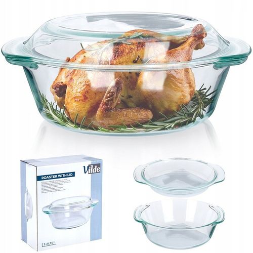 Naczynie ŻAROODPORNE szklane pieczenia do zapiekania forma brytfanka na Arena.pl