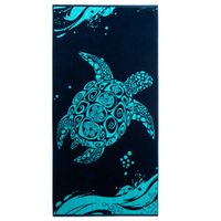 Duży ręcznik plażowy TURTLE 90x180 granatowy frotte DecoKing