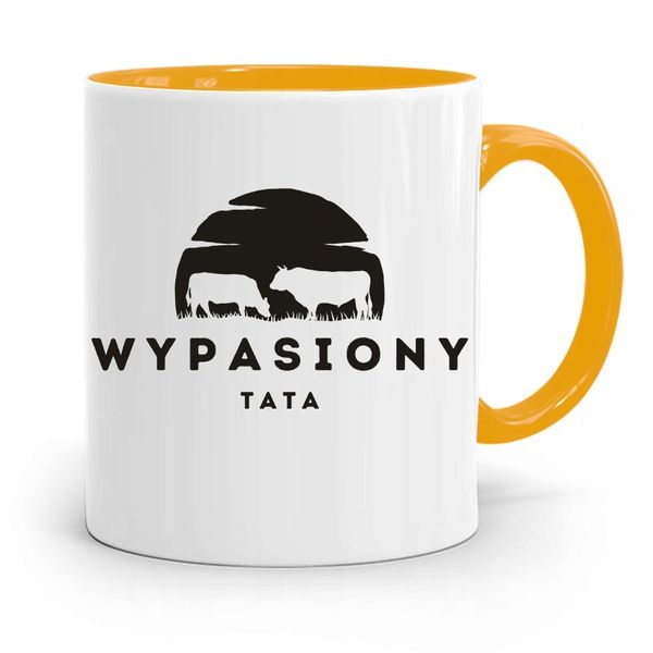 Kubek Żółty Dzień Ojca Dla Taty Wypasiony Tata Z Nadrukiem Ze Zdjęciem zdjęcie 1