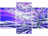 90X60CM OBRAZ KWITNĄCE DRZEWO NOCĄ