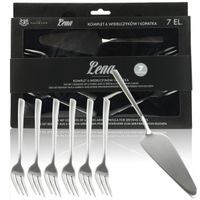 ZESTAW ŁOPATKA I WIDELCZYKI DESEROWE DO SERWOWANIA TORTU STAL NIERDZEWNA