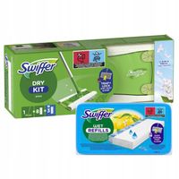 Zestaw Swiffer Dry+Wet Kit do kurzu + Mokre chusteczki do podłóg 20 sztuk
