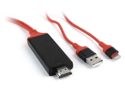 Kabel adapter MHL Gembird Lightning 8-pin (M) - HDMI(M) + USB(M) 1,8m