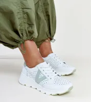 Białe skórzane sneakersy ażurowe Vinceza 40