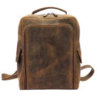 Duży Miejski pojemny plecak z prawdziwej skóry z kieszeniami Florence