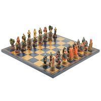 Kolekcjonerskie Szachy Robin Hood – Figurki Polystone+ Szachownica Skórzana