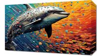 Obraz 50x30cm Delfin w Palecie Barw
