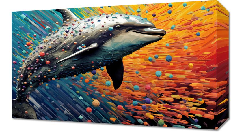 Obraz 50x30cm Delfin w Palecie Barw zdjęcie 1
