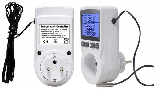 TERMOSTAT ELEKTRONICZNY REGULATOR TEMPERATURY GNIAZDO SIECI 230V max. 3680W na Arena.pl