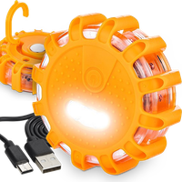 Flara Lampa Ostrzegawcza LED Kogut Dysk Magnes AKUMULATOR USB Wodoodporna