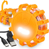 Flara Lampa Ostrzegawcza LED Kogut Dysk Magnes AKUMULATOR USB Wodoodporna