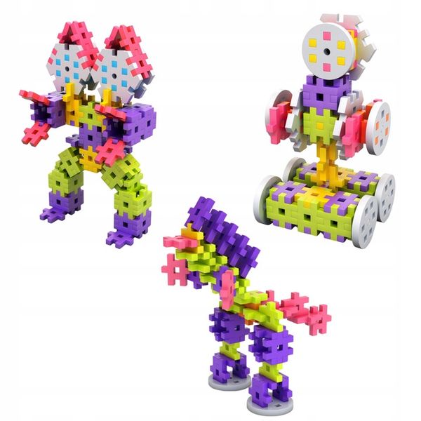 KLOCKI KONSTRUKCYJNE WAFLE MELI Basic Constructor PINK 400 el PUZZLE GOFRY zdjęcie 8