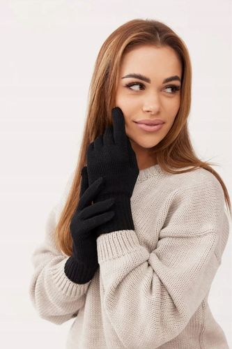 Rękawiczki pojedyncze 100% WEŁNA MERINO - CLASSY - BLACK na Arena.pl