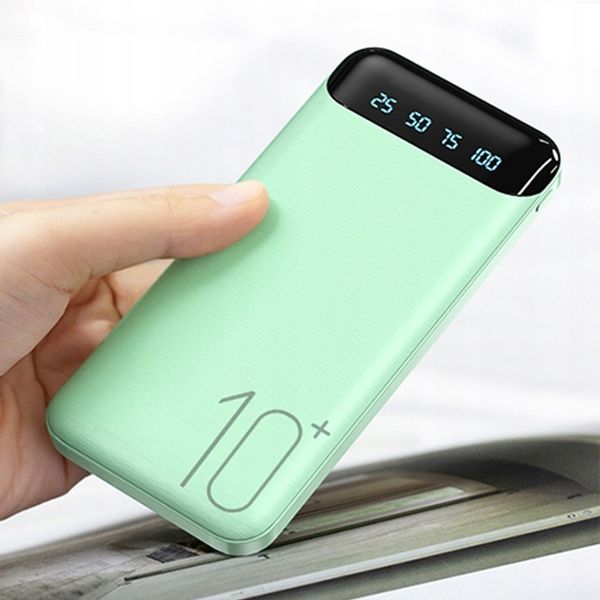 POWERBANK 10000mAh 2,4A 2×USB/USB-C SZYBKI WYDAJNY POWER BANK LED ZIELONY zdjęcie 13