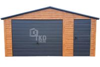 Garaż Blaszany 5,5x6m Brama Uchylna Drzwi Drewnopodobny rynny TKD215