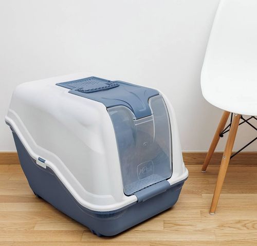 Kuweta duża dla kota z filtrem NETTA MAXI DARK niebieska XL 66x49x50 na Arena.pl