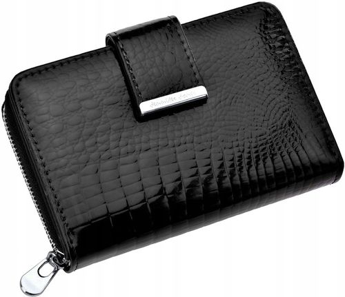 Lakierowany PORTFEL Damski SKÓRZANY Pojemny Portmonetka SKÓRA Pakowny na Arena.pl