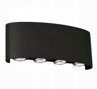Lampa elewacyjna ścienna LED 8W Kinkiet zewnętrzny ogrodowy GÓRA DÓŁ alu
